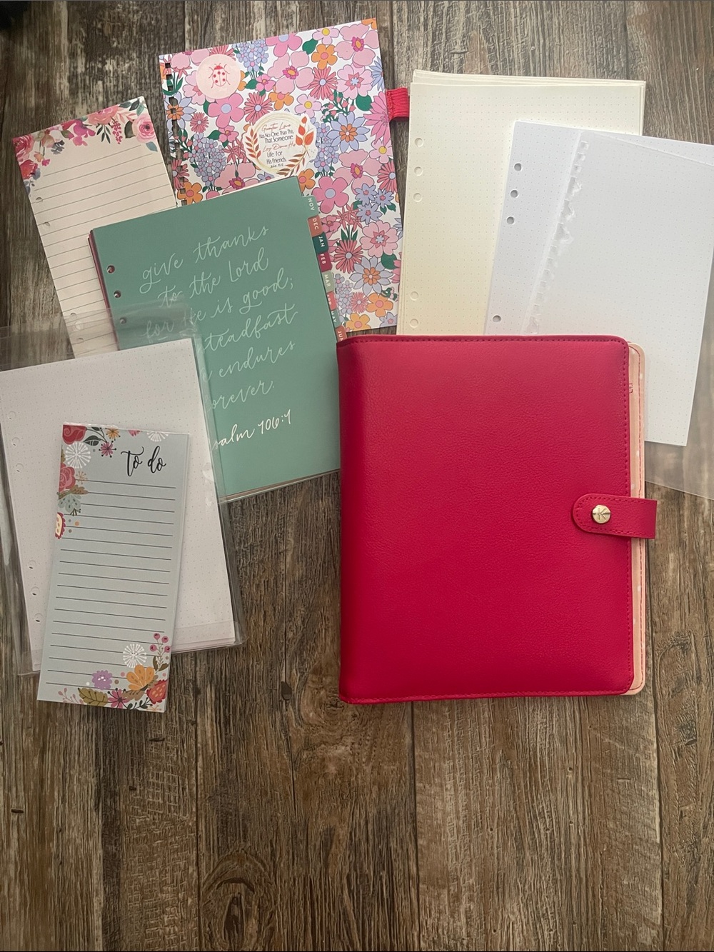 Kikki.k deep pink A5 planner. 6rings